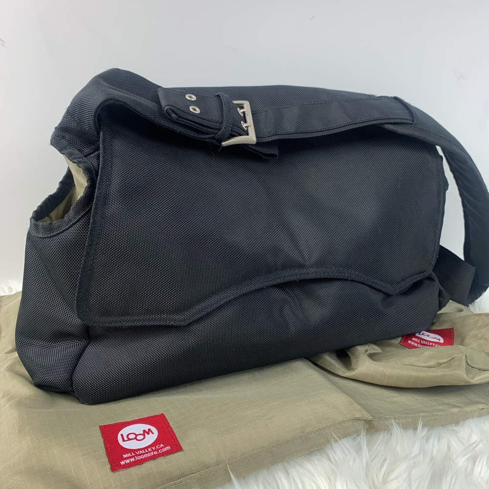 Loom black diaper bag